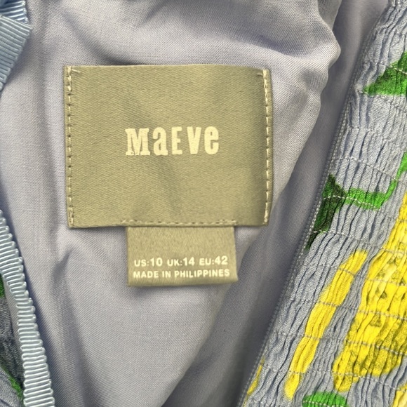 Anthropologie Maeve blue lemon grove strapless tie knot cropped jumpsuit - Picture 6 of 6